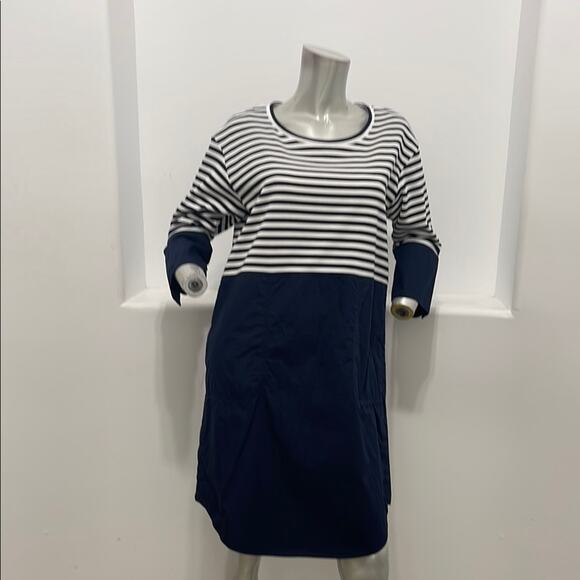 COS Navy and White Striped Tunic Dress Size M - Picture 1 of 12